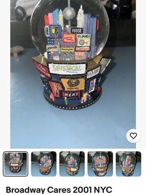 Broadway Snow Globe with Colorful Theater Marquees